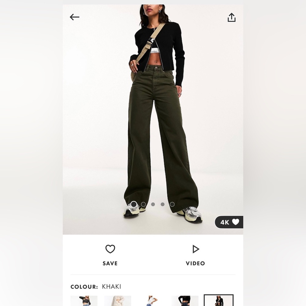 ASOS khaki dad jeans 36/32